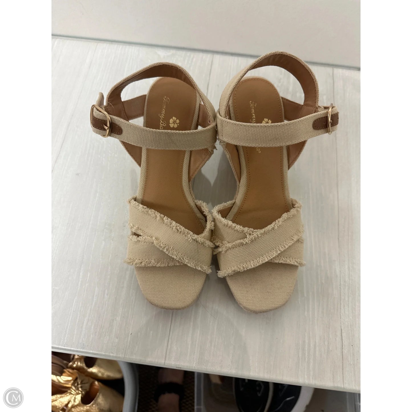 Sandals Heels Wedge By Tommy Bahama In Cream, Size: 7