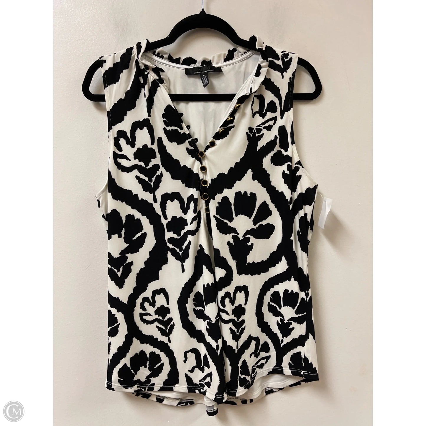 Top Sleeveless By White House Black Market In Black & White, Size: L