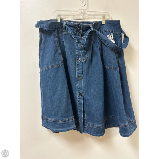 Skirt Midi By Eloquii In Blue Denim, Size: 20