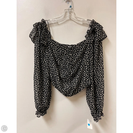 Top Long Sleeve By Astr In Black & White, Size: S
