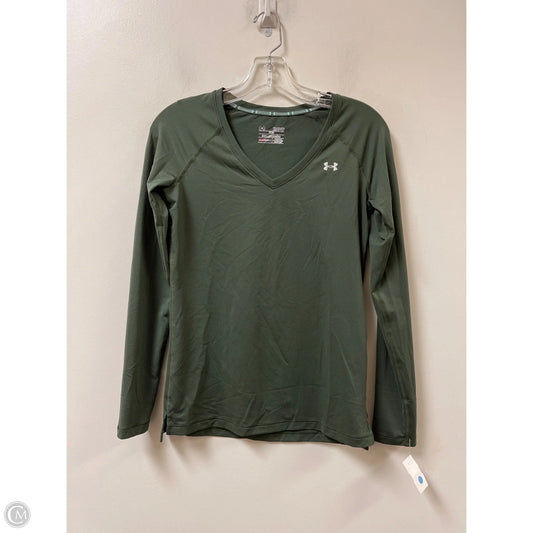 Athletic Top Long Sleeve Crewneck By Under Armour In Green, Size: Xs