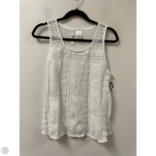 Top Sleeveless By Clothes Mentor In White & Yellow, Size: M
