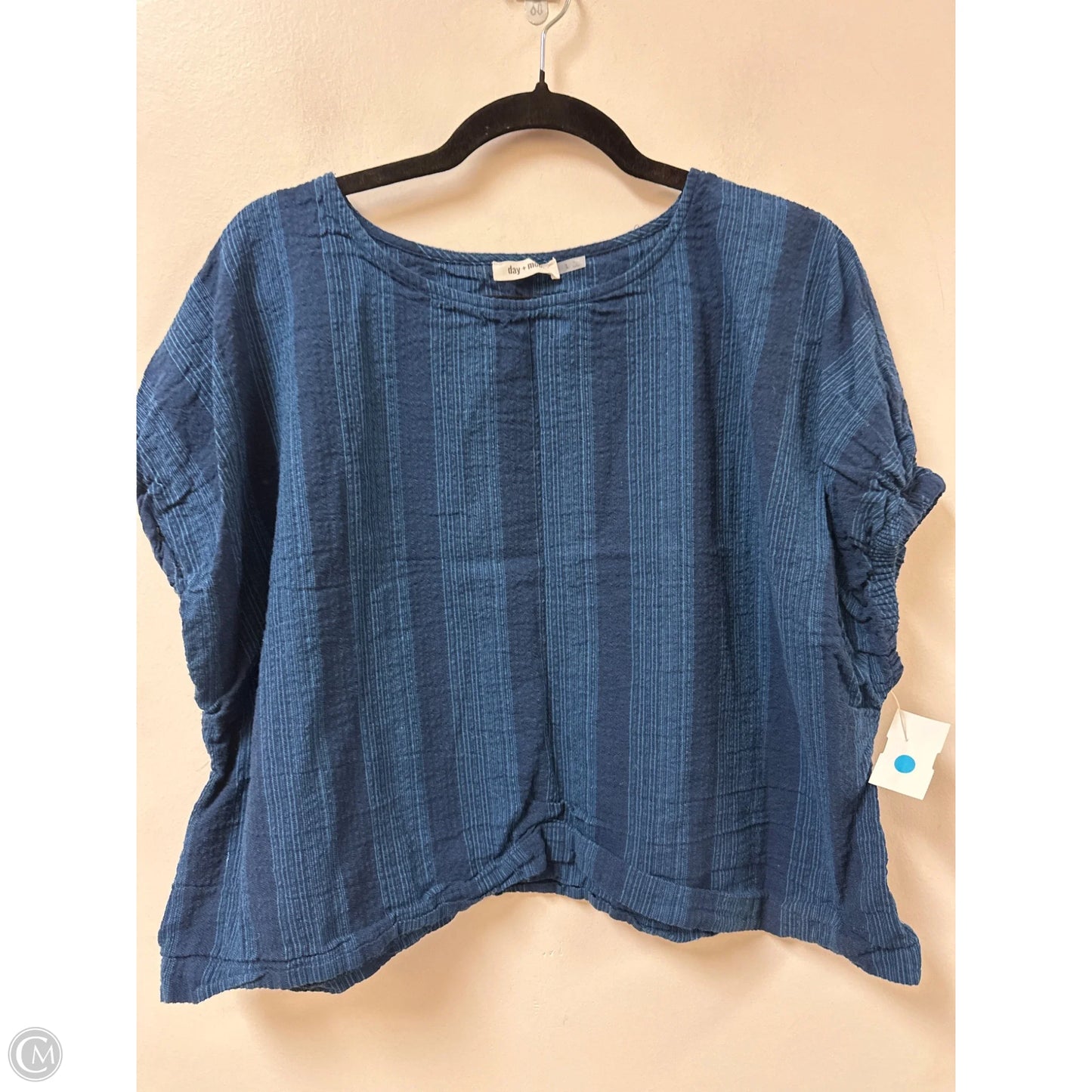 Top Short Sleeve By Clothes Mentor In Blue & Brown, Size: L