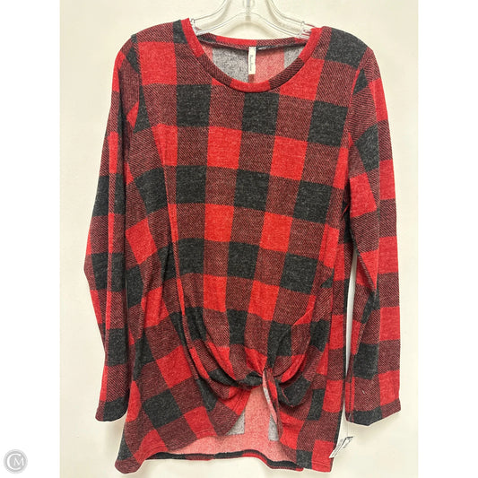 Top Long Sleeve By Clothes Mentor In Checkered Pattern, Size: L