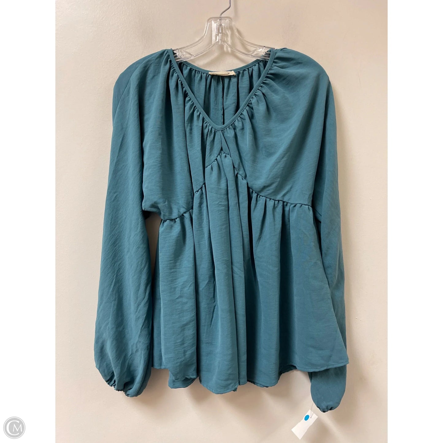 Top Long Sleeve By Clothes Mentor In Blue & Brown, Size: L