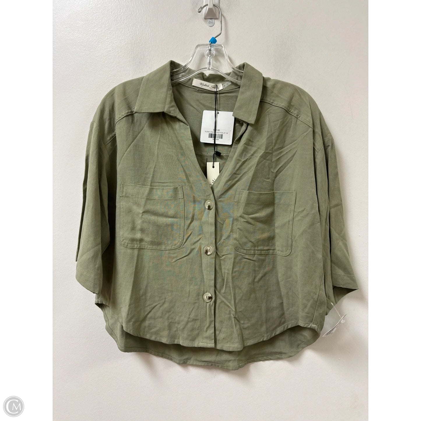 Blouse Long Sleeve By Mustard Seed In Green, Size: M