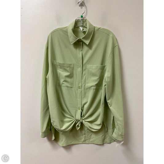 Blouse Long Sleeve By Alo In Green, Size: S