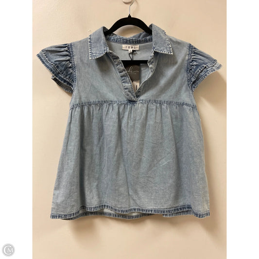 Top Short Sleeve By Thml In Blue & Brown, Size: S