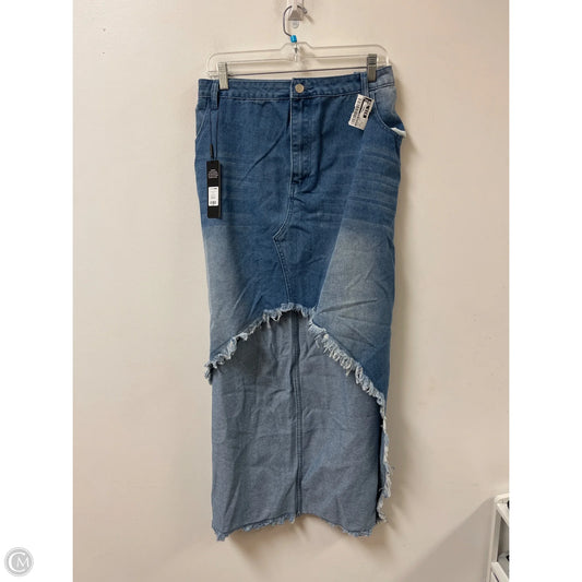 Skirt Maxi By Fashion Nova In Blue Denim, Size: 22