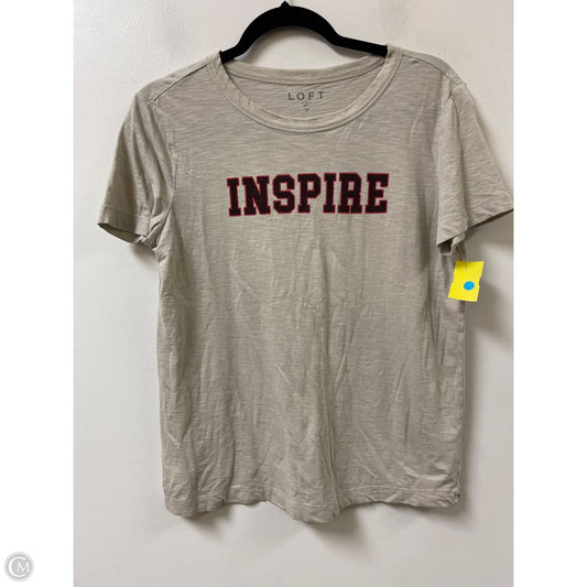 Top Short Sleeve By Loft In Tan, Size: M