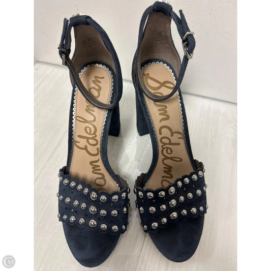 Sandals Heels Block By Sam Edelman In Navy, Size: 8.5