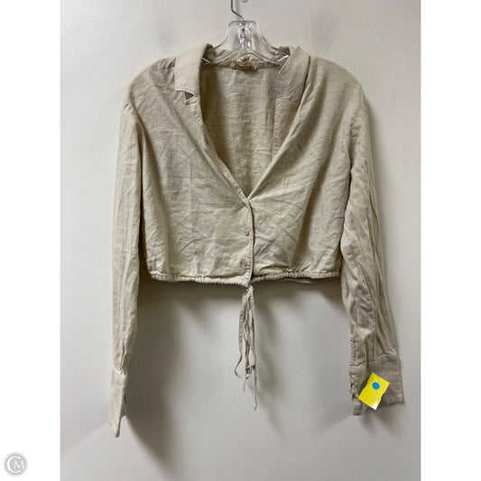 Blouse Long Sleeve By Open Edit In Cream, Size: M