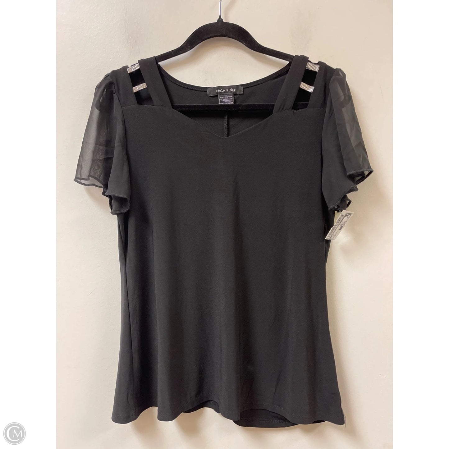 Top Short Sleeve By Clothes Mentor In Black, Size: M