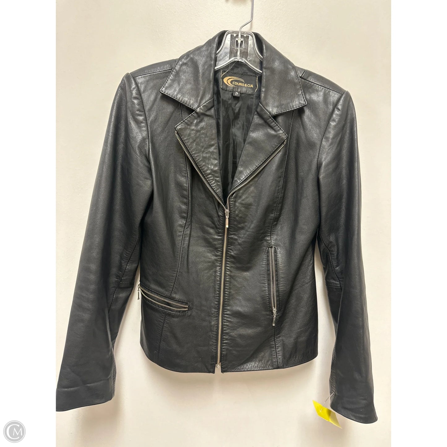 Jacket Leather By Clothes Mentor In Black, Size: M
