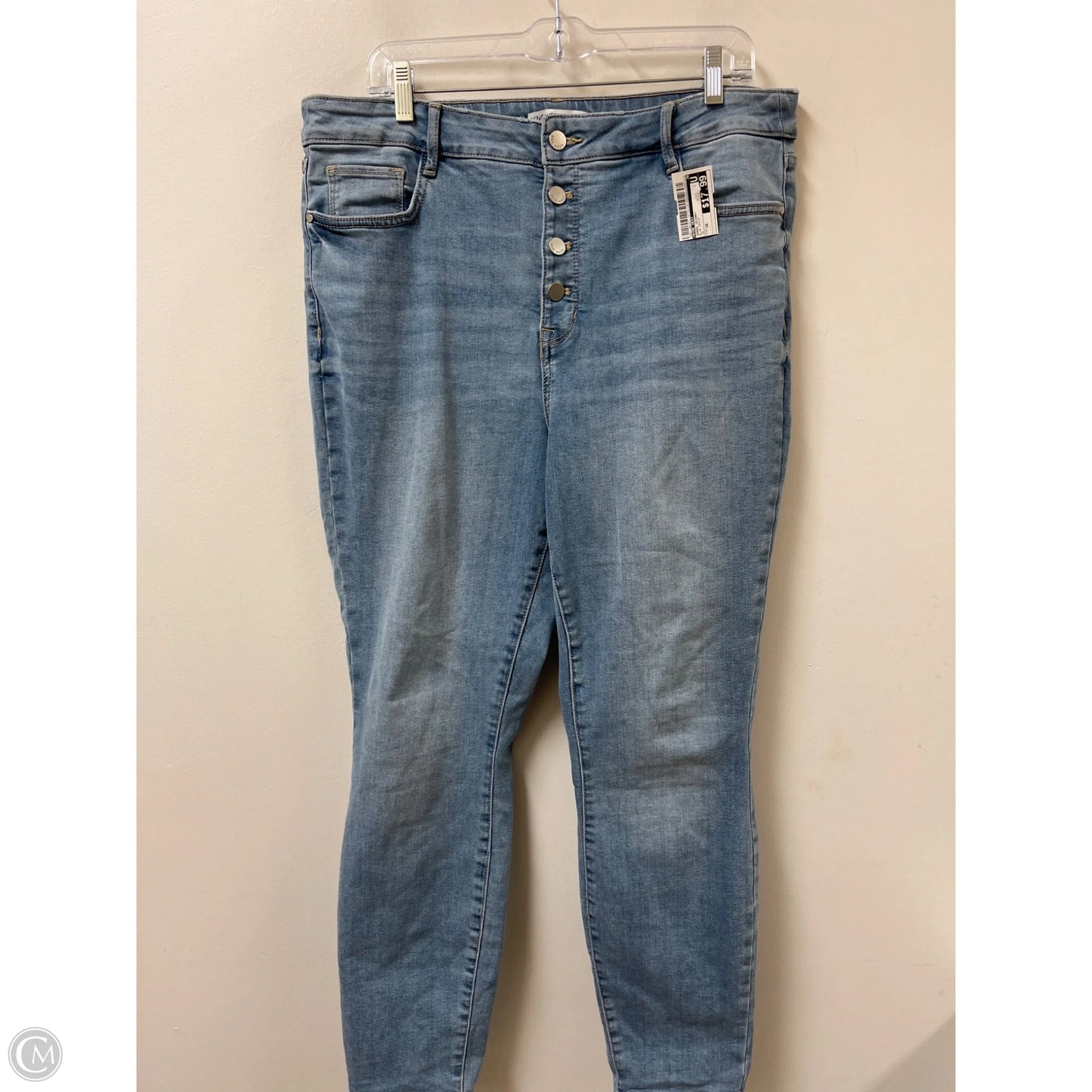 Jeans Skinny By Nine West In Blue Denim, Size: 16