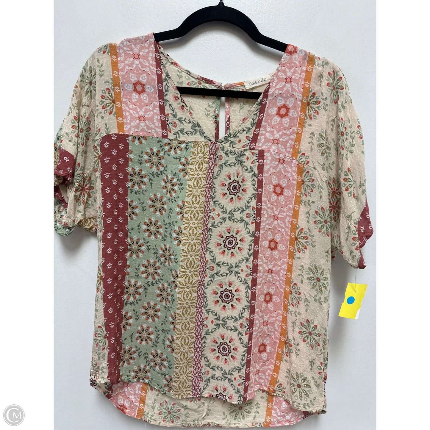 Top Short Sleeve By Cotton Bleu In Floral Print, Size: S