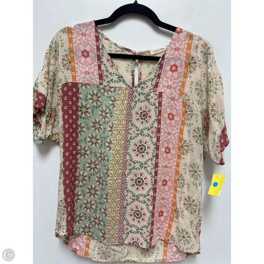 Top Short Sleeve By Cotton Bleu In Floral Print, Size: S