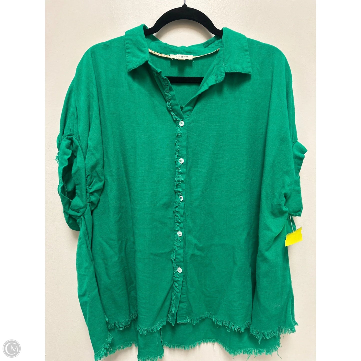 Blouse Short Sleeve By Umgee In Green, Size: S