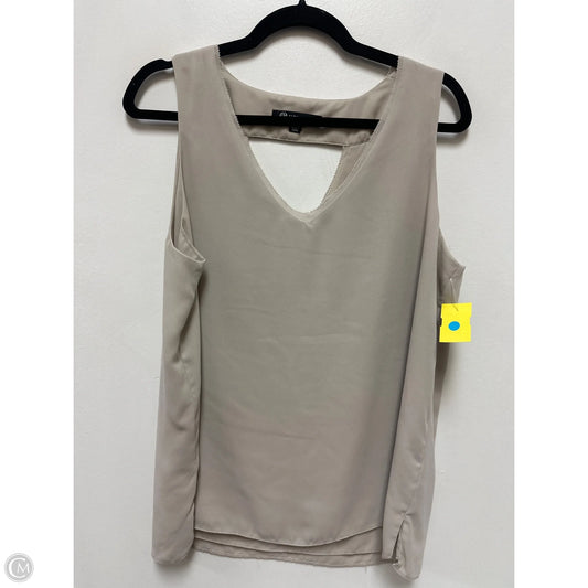Top Sleeveless By Versona In Tan, Size: L