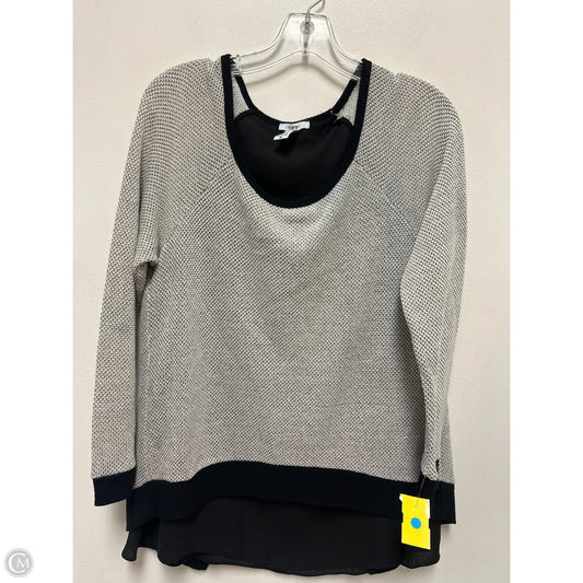 Top Long Sleeve By Bar Iii In Black & Grey, Size: M
