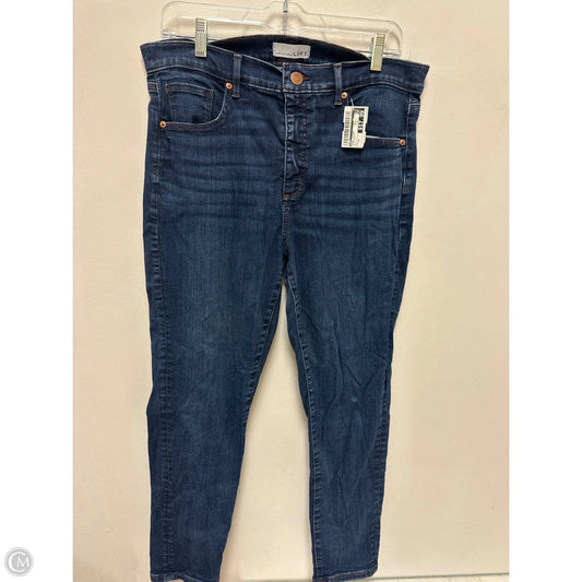 Jeans Skinny By Loft In Blue Denim, Size: 14