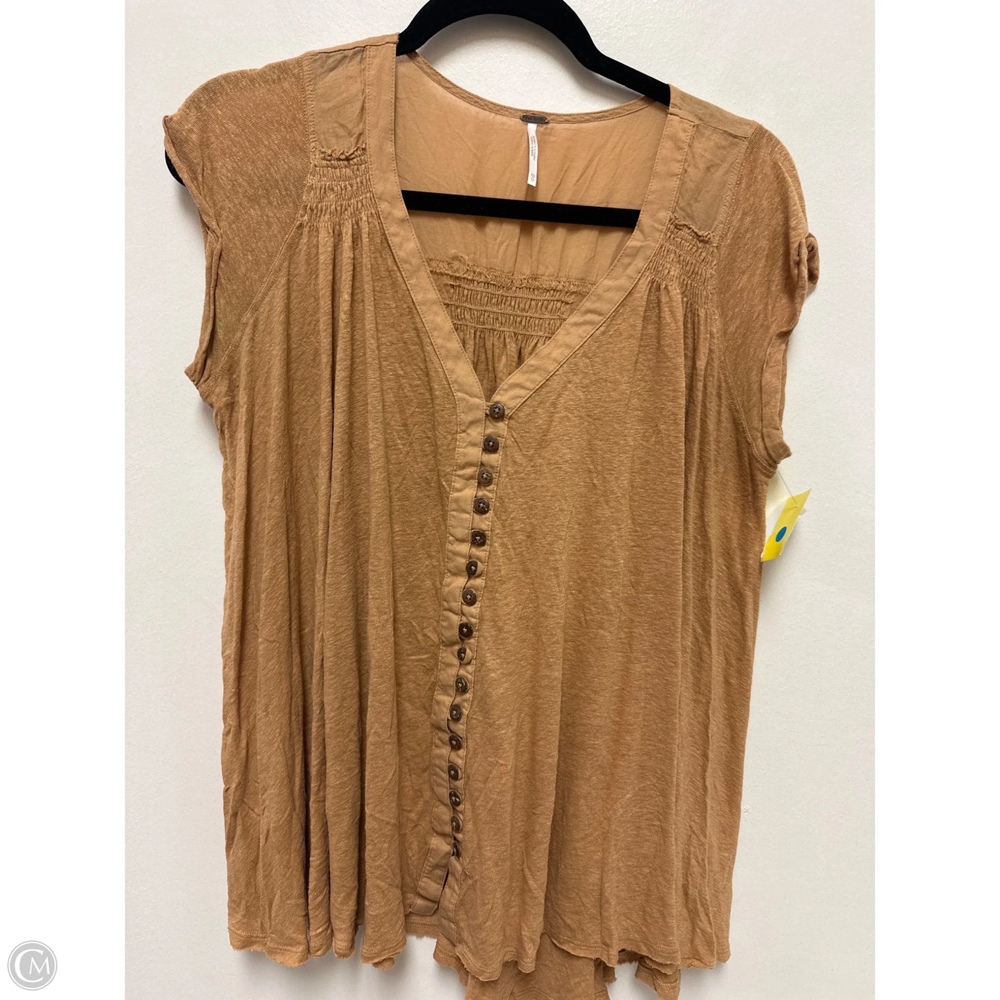 Top Short Sleeve By Free People In Tan, Size: Xs