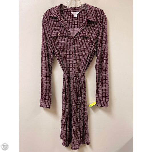 Dress Casual Midi By Liz Claiborne In Maroon, Size: L