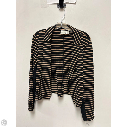 Blazer By Chicos In Striped Pattern, Size: M