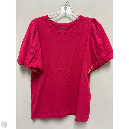 Top Short Sleeve By Loft In Pink, Size: L