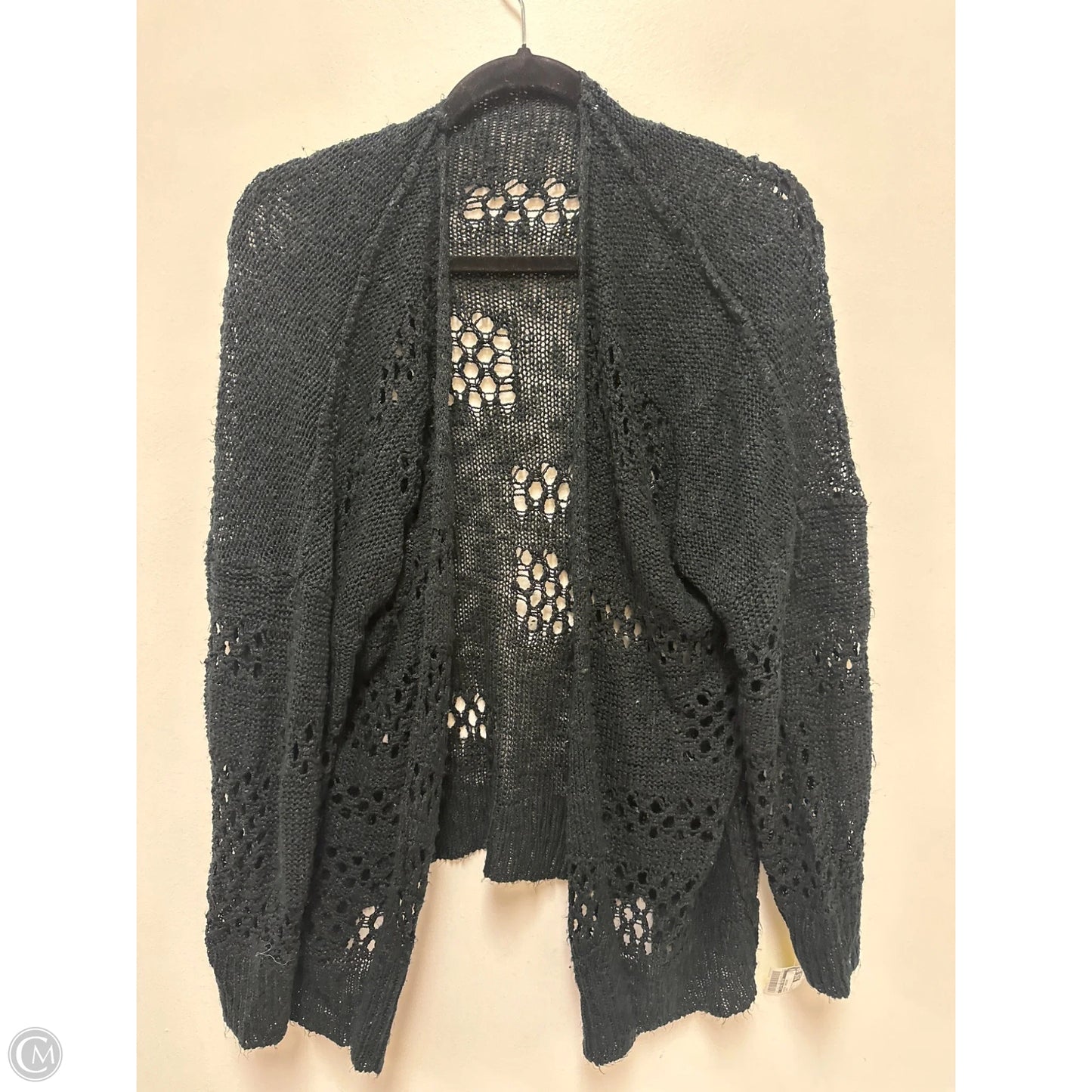 Sweater Cardigan By Clothes Mentor In Black, Size: L