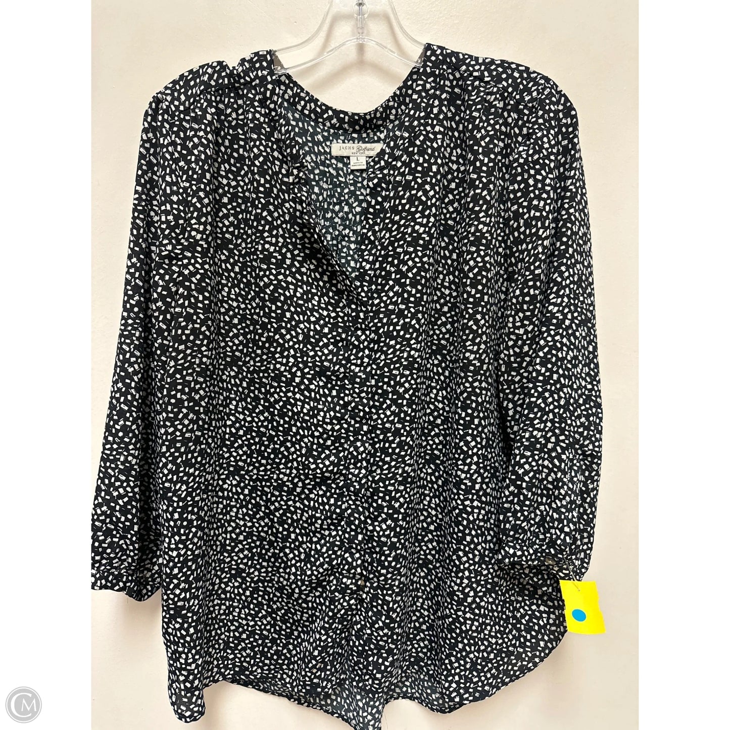 Blouse Long Sleeve By Jachs Girlfirend In Black & White, Size: L