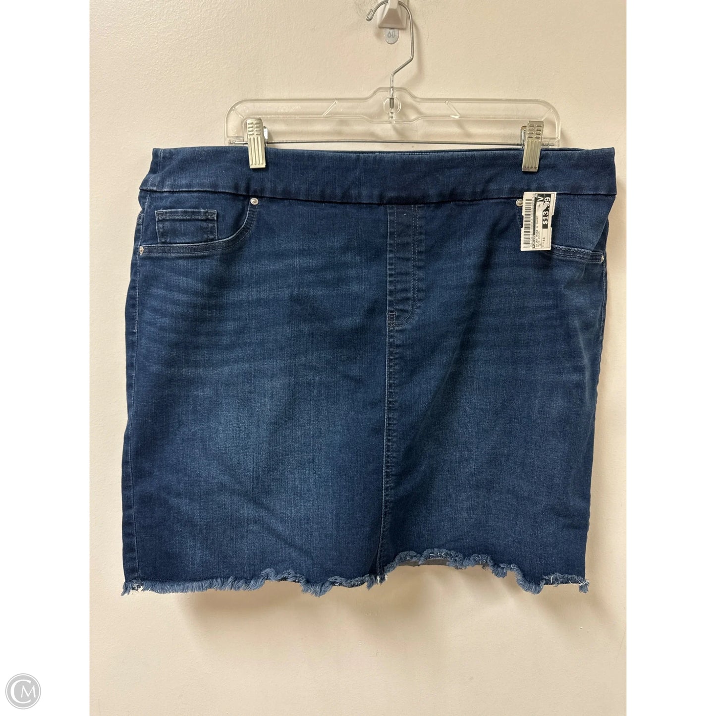 Skirt Mini & Short By Chicos In Blue Denim, Size: 16