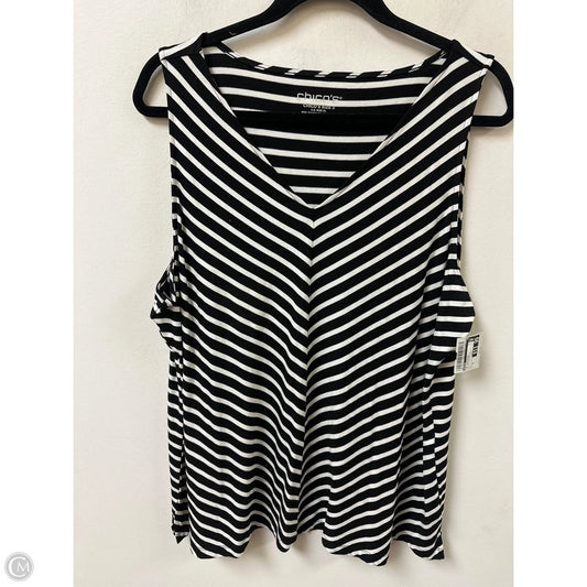 Top Sleeveless By Chicos In Striped Pattern, Size: Xl