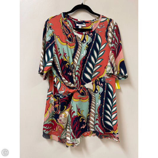 Top Short Sleeve By Chicos In Multi-colored, Size: Xl