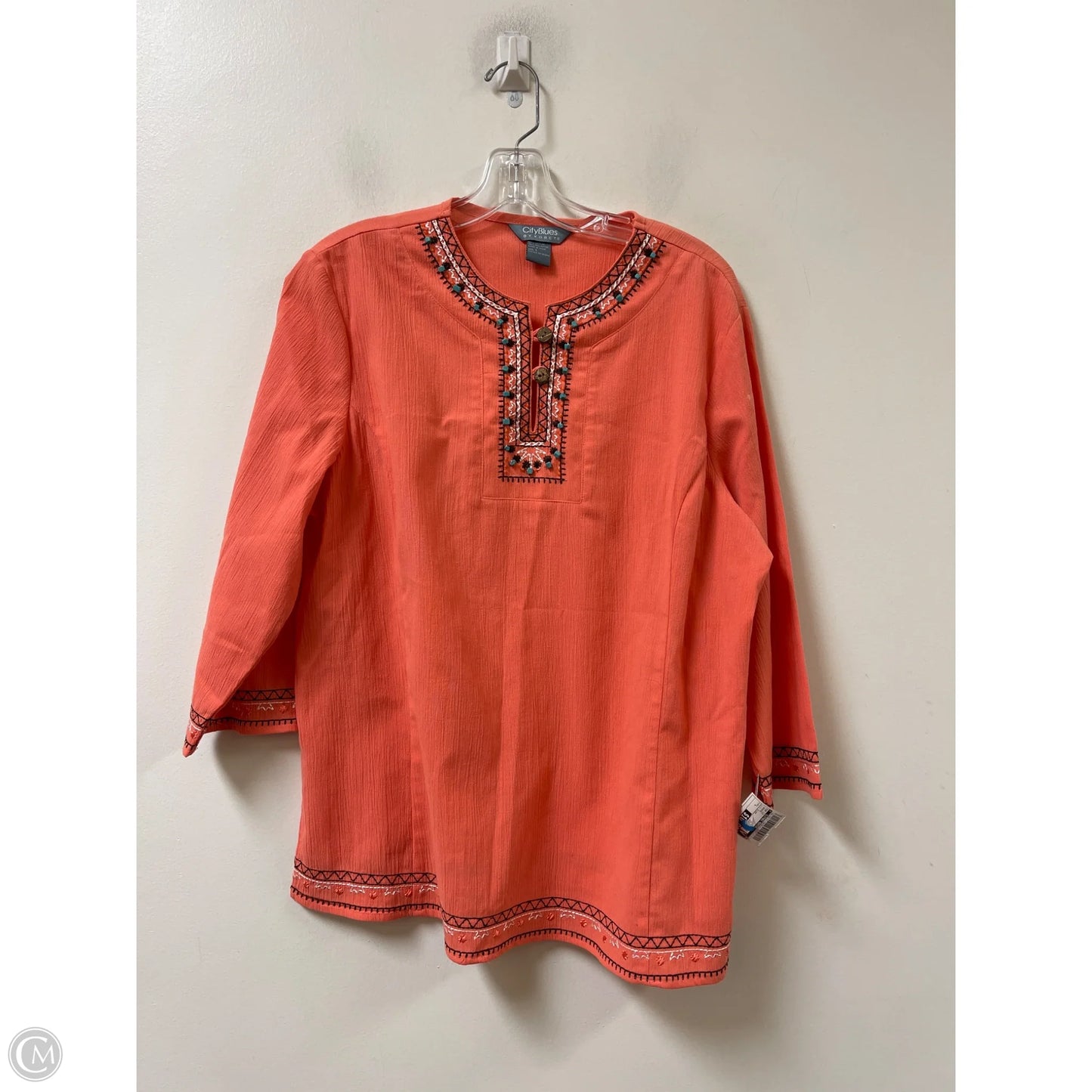 Top Long Sleeve By Clothes Mentor In Orange, Size: L
