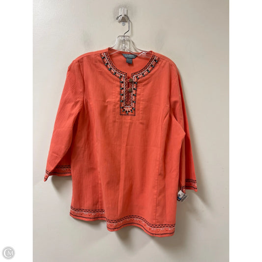 Top Long Sleeve By Clothes Mentor In Orange, Size: L