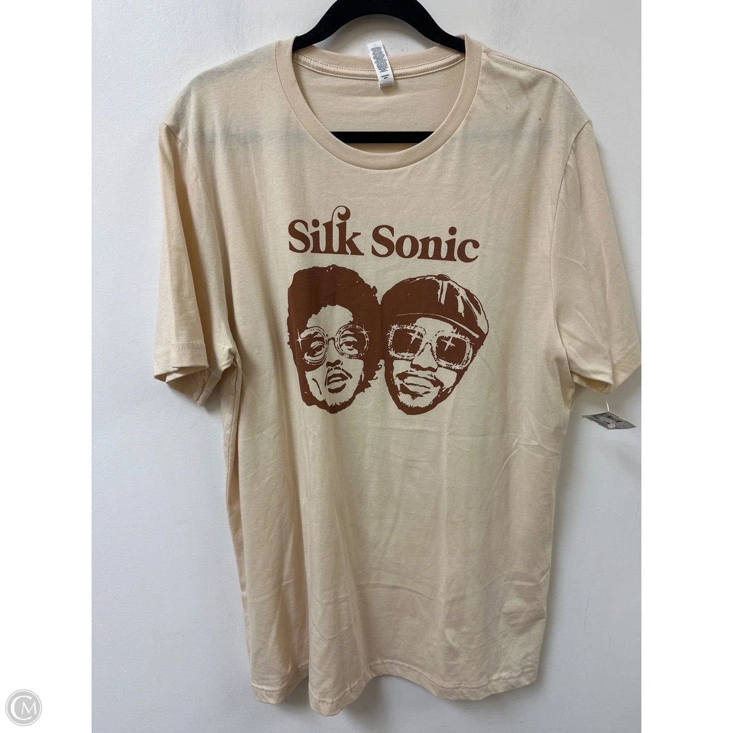 Top Short Sleeve By Canvas In Cream, Size: Xl