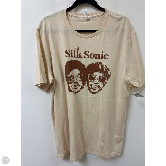 Top Short Sleeve By Canvas In Cream, Size: Xl