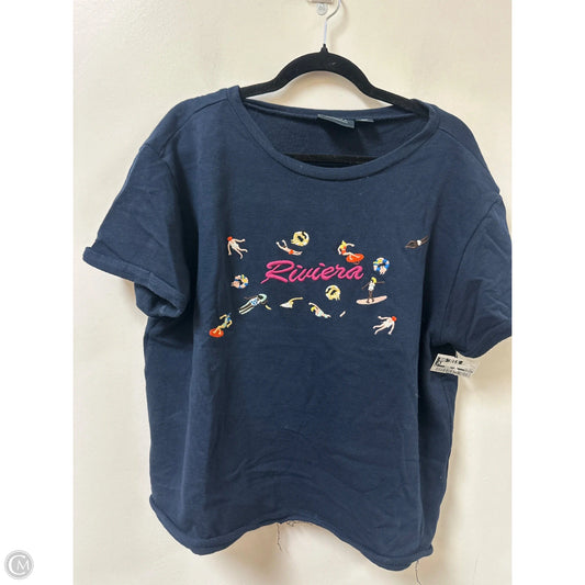 Top Short Sleeve By Maeve In Navy, Size: L