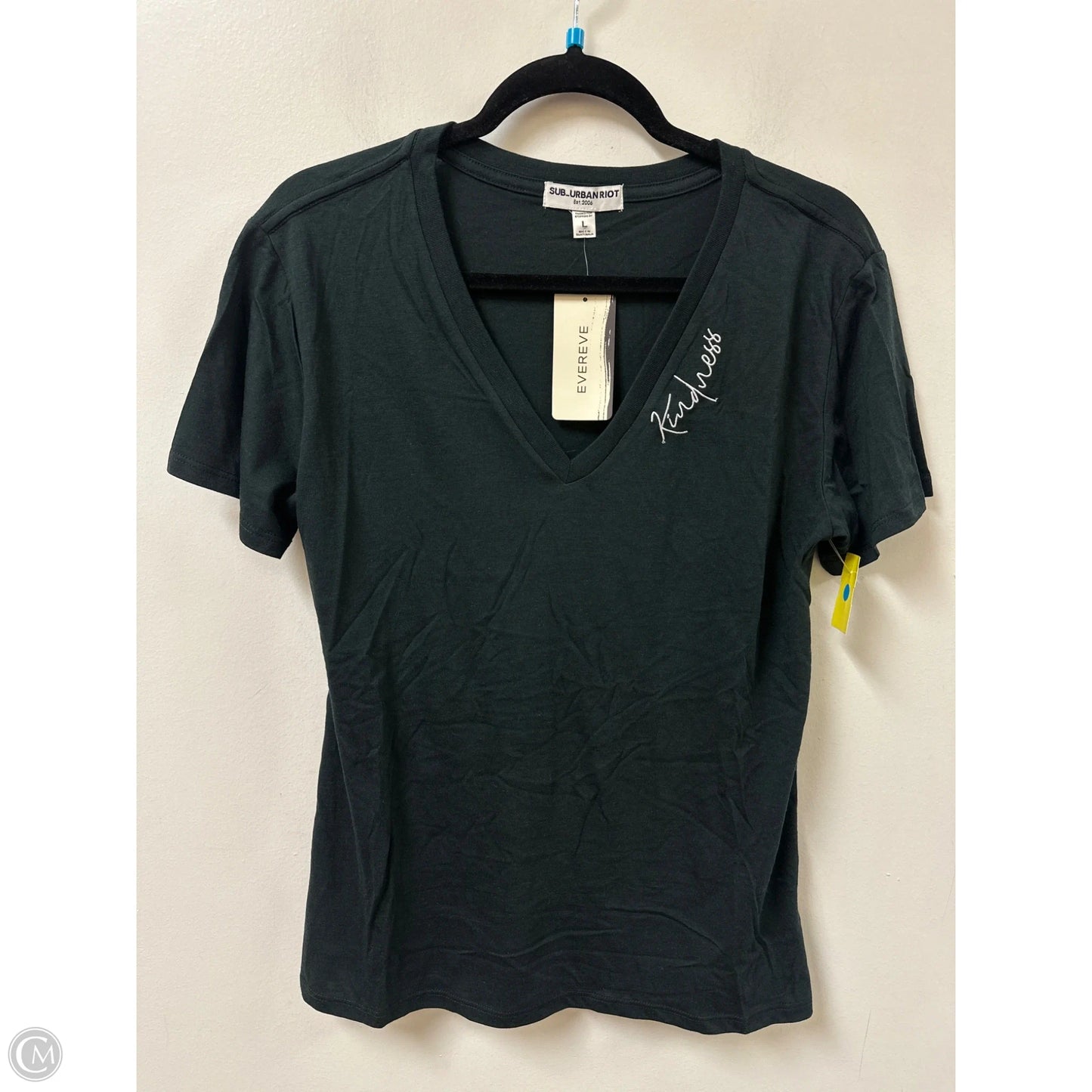 Top Short Sleeve By Clothes Mentor In Black, Size: L