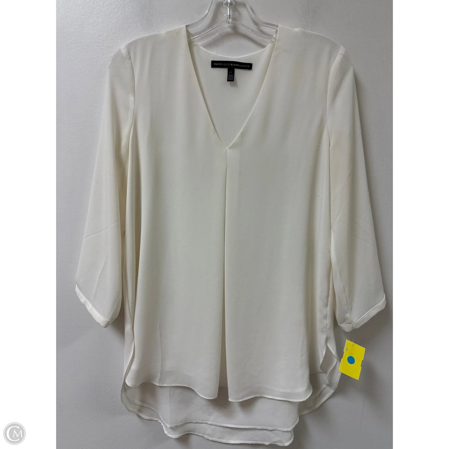 Top Long Sleeve By White House Black Market In Cream, Size: S