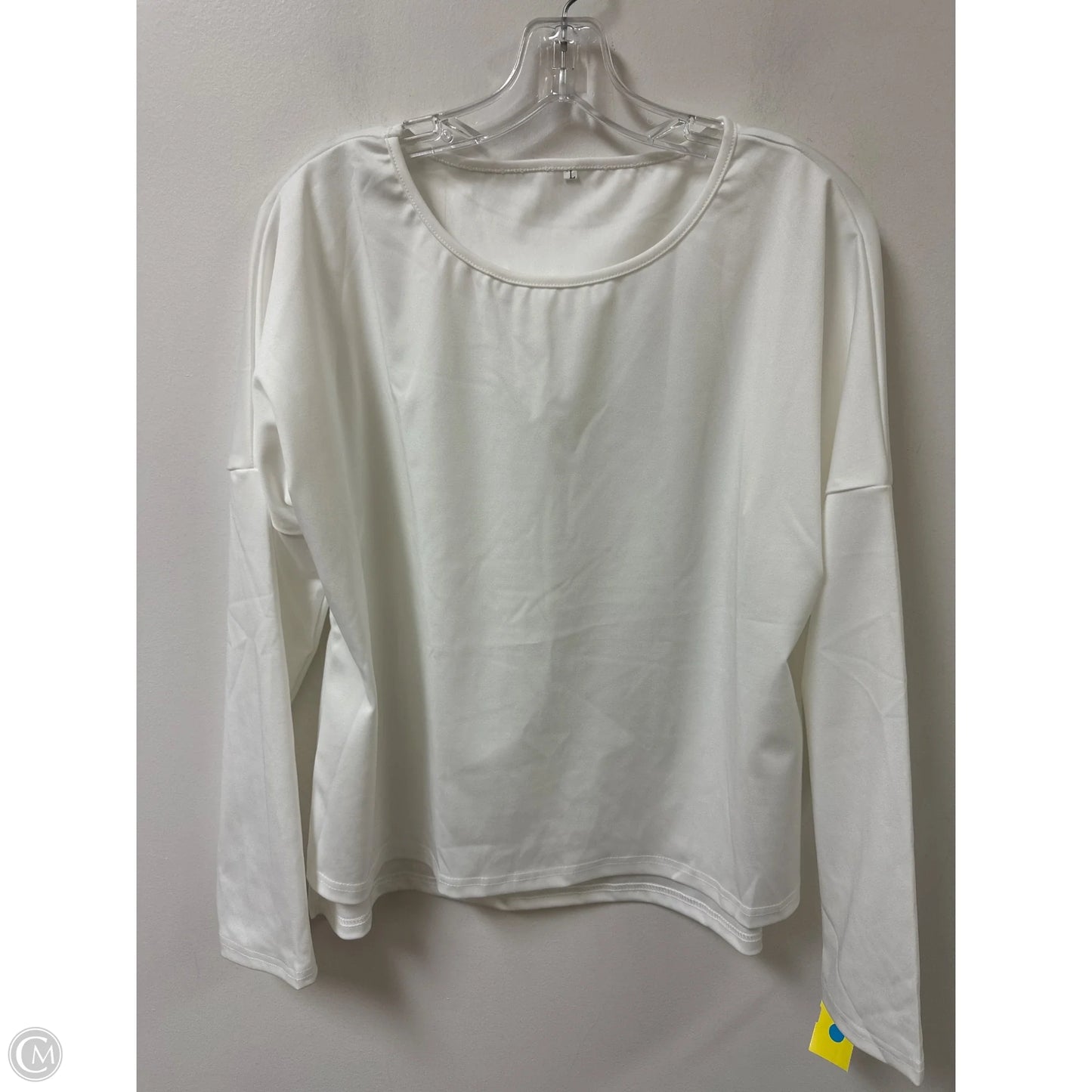 Top Long Sleeve Basic By Clothes Mentor In White, Size: L