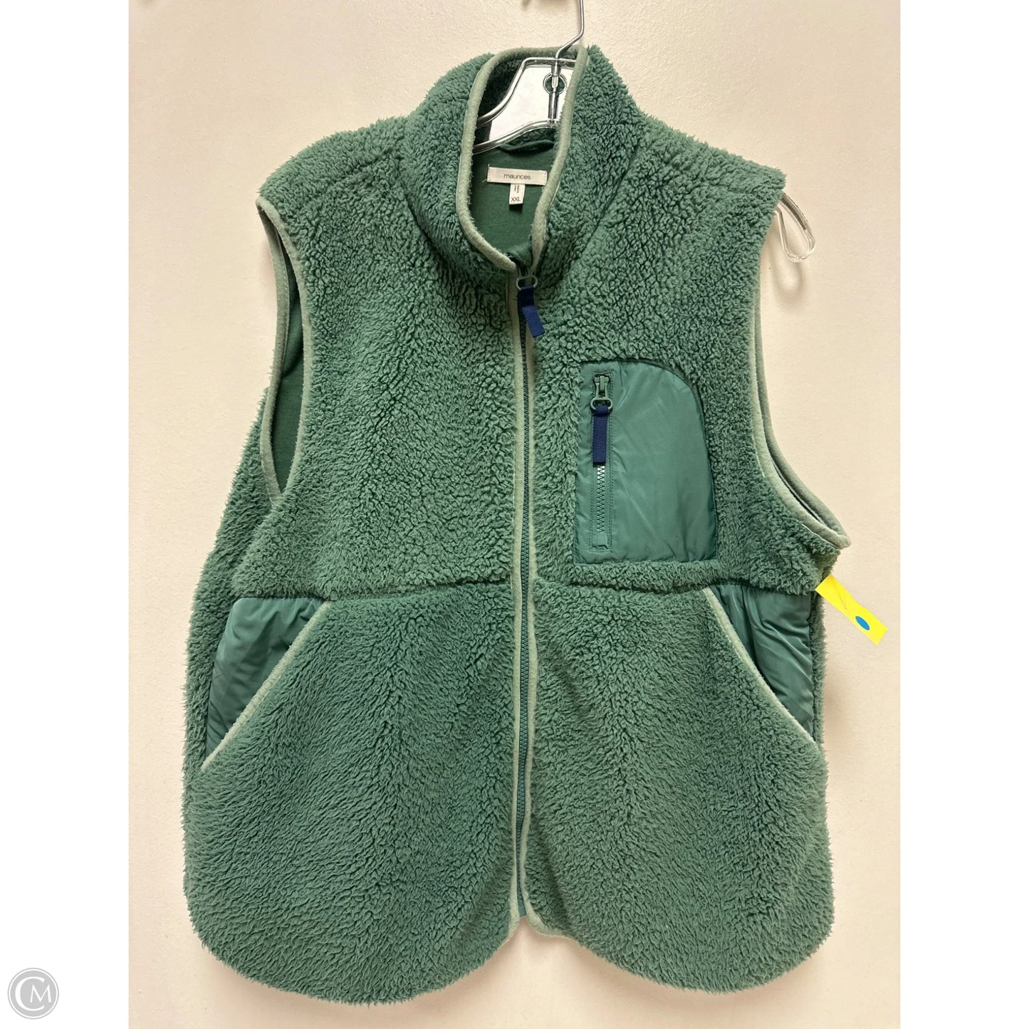 Vest Faux Fur & Sherpa By Maurices In Green, Size: 1x