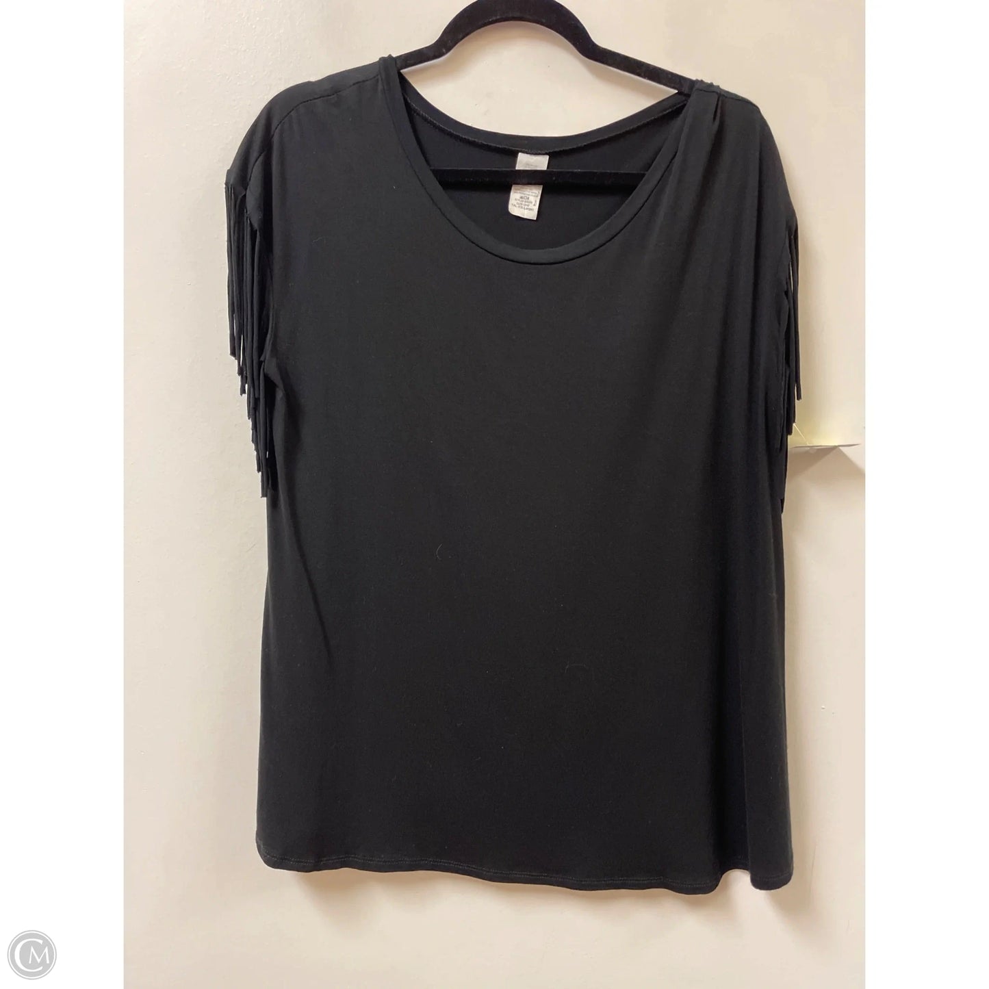 Top Short Sleeve By Clothes Mentor In Black, Size: 1x