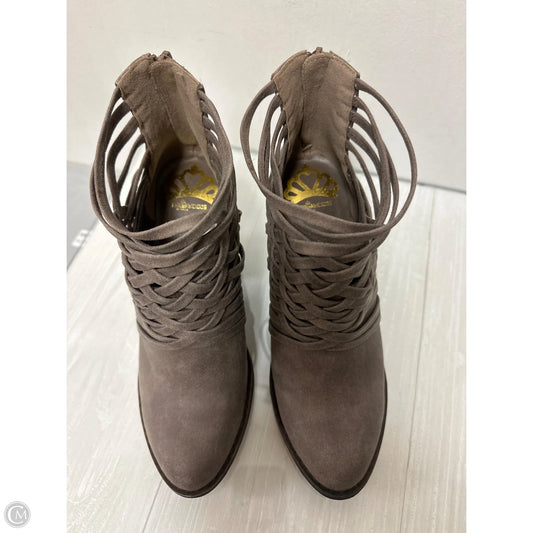 Boots Ankle Heels By Fergalicious In Grey, Size: 8.5