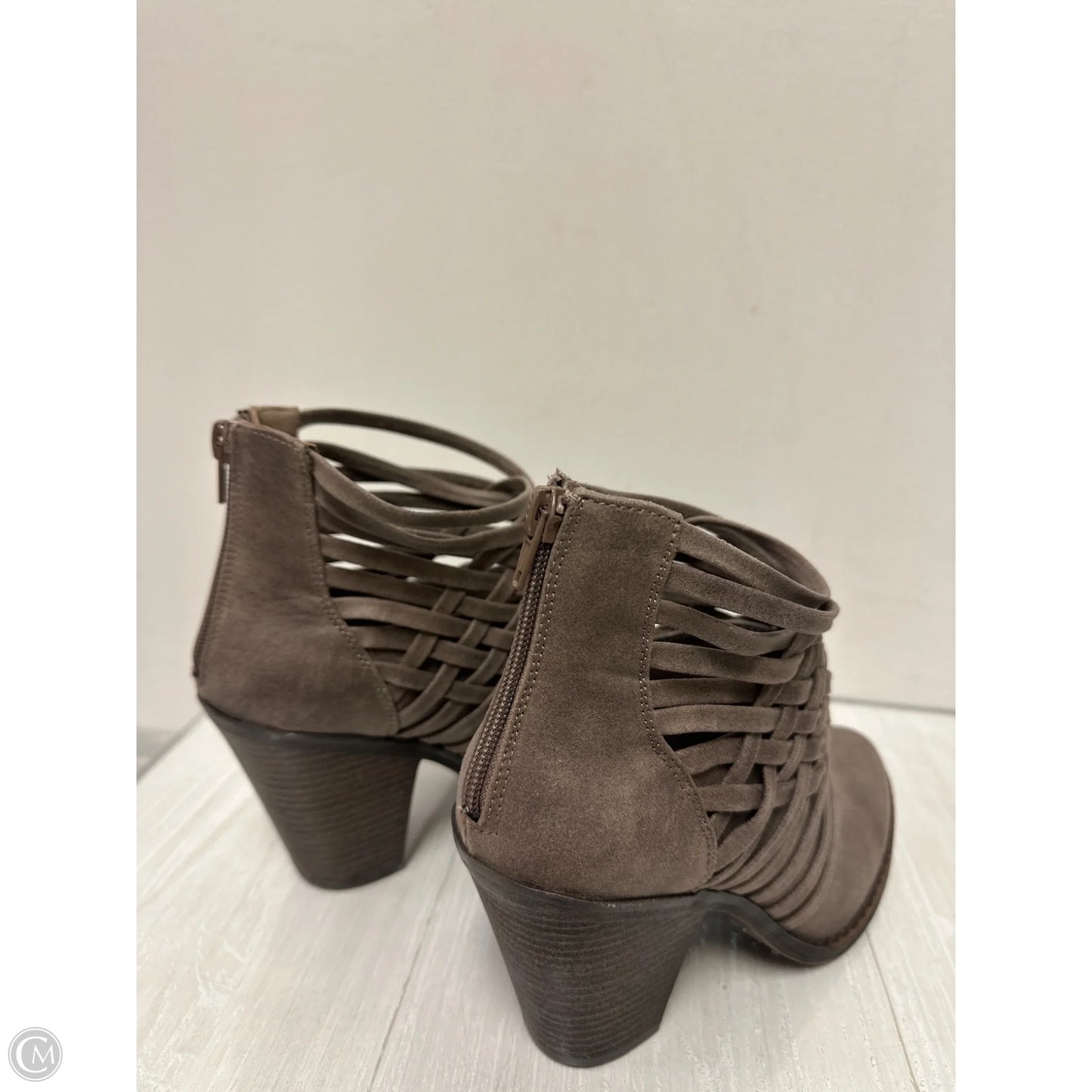 Boots Ankle Heels By Fergalicious In Grey, Size: 8.5