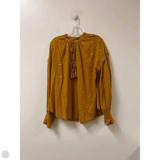 Top Long Sleeve By Free People In Gold, Size: M