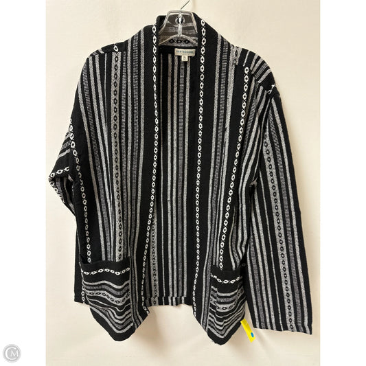 Sweater Cardigan By Earthbound In Black & White, Size: Xl