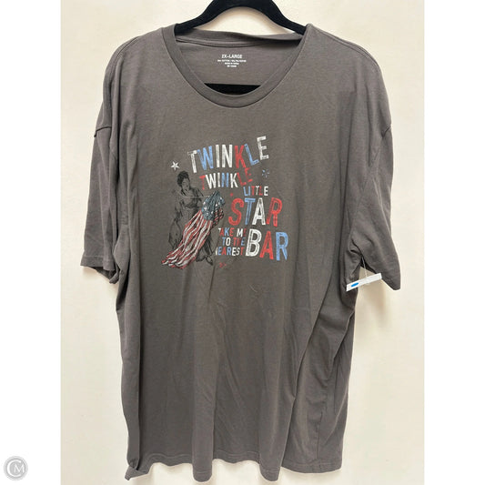 Top Short Sleeve By Clothes Mentor In Grey, Size: 2x