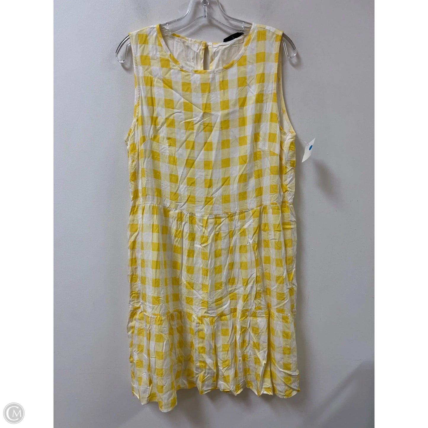 Dress Casual Midi By Prettygarden In White & Yellow, Size: L